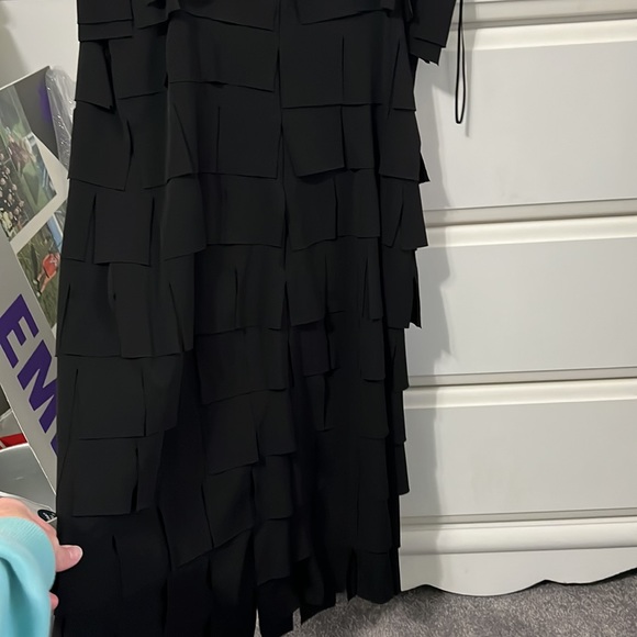 JS Collections black dress with ruffles size 12 - Picture 6 of 7